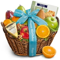 Golden State Fruit Happy Birthday Cheese, Nuts & Fresh Fruit Gift Basket
