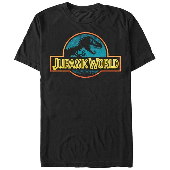 Men's Jurassic World Color Outline Logo Graphic Tee Black X Large