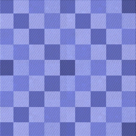 Ahgly Company Machine Washable Indoor Square Transitional Denim Blue Area Rugs, 6' Square