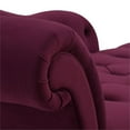 thumbnail image 5 of Maklaine Contemporary Hardwood Tufted Roll Arm Chaise Lounge in Burgundy, 5 of 12