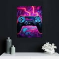 thumbnail image 4 of Nawypu Neon Gaming Art Posters, Game Canvas Wall Art, Gamepad Playstation Controller Decorative Interior Painting Wall Art Posters for Teenage Boys Room Playroom Decor, 4 of 4