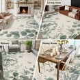 thumbnail image 5 of 5x7 Area Rugs for Living Room, Teal Eucalyptus Leaves Non Slip Area Rugs for Kitchen Bedroom Entryway, Butterflies Summer Leaf Rustic Washable Carpet Runner Rug Floor Mats for Bedroom Home Decor, 5 of 9