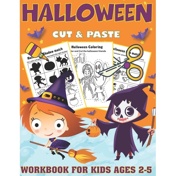 Halloween Cut and Paste Workbook for Kids Ages 2-5: A Fun Halloween Gift and Scissor Skills Activity Book for Kids, Todd, (Paperback)