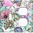 thumbnail image 2 of Metal Light Switch Wall Plate Outlet Cover (Sea Snail Starfish Pastel Glitter Reef Bubbles - Single Toggle Single Duplex), 2 of 2