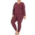thumbnail image 4 of Fruit of the Loom Women's Long Underwear Waffle Crew and V-Neck Thermal Top, 2-Pack, 4 of 10