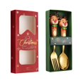 thumbnail image 3 of yotijay 2 Pieces Christmas Spoon and Fork Set Christmas Tableware Flatware with Gift Box Elk, 3 of 9