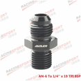thumbnail image 1 of AN4/6/8/10/12 Male to 1/8" 1/4" 3/8" 1/2" 3/4" BSP BSPP Straight Adapter Aluminum Black/Blue~2130, 1 of 1