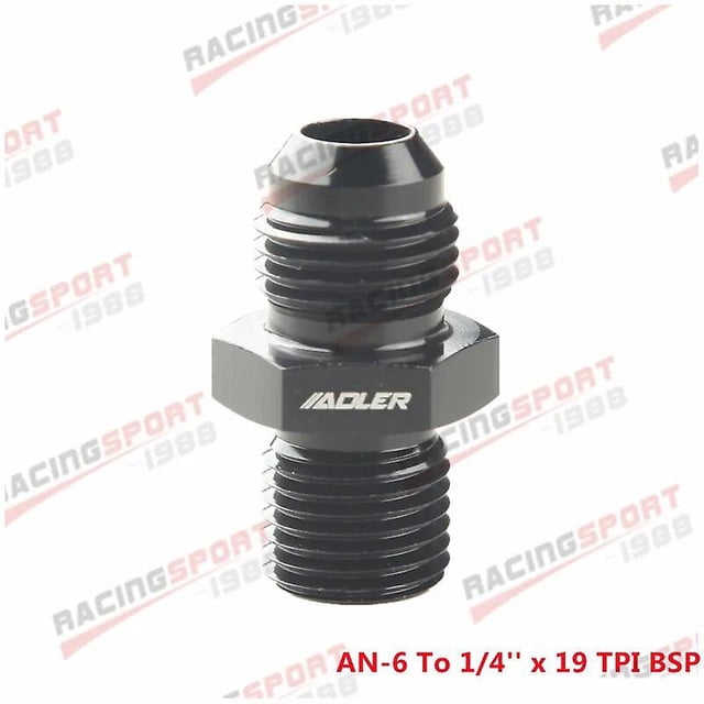 AN4/6/8/10/12 Male to 1/8" 1/4" 3/8" 1/2" 3/4" BSP BSPP Straight Adapter Aluminum Black/Blue~2130