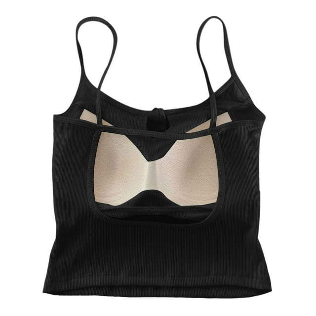 Shelf Bra Camisoles for Women - Adjustable Spaghetti Strap Tank Tops, Basic Layer (One Size, Longer Length)