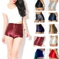 thumbnail image 2 of EYIIYE Women's High Waisted American Shiny Disco Style Shorts/Hot Pants, 2 of 4