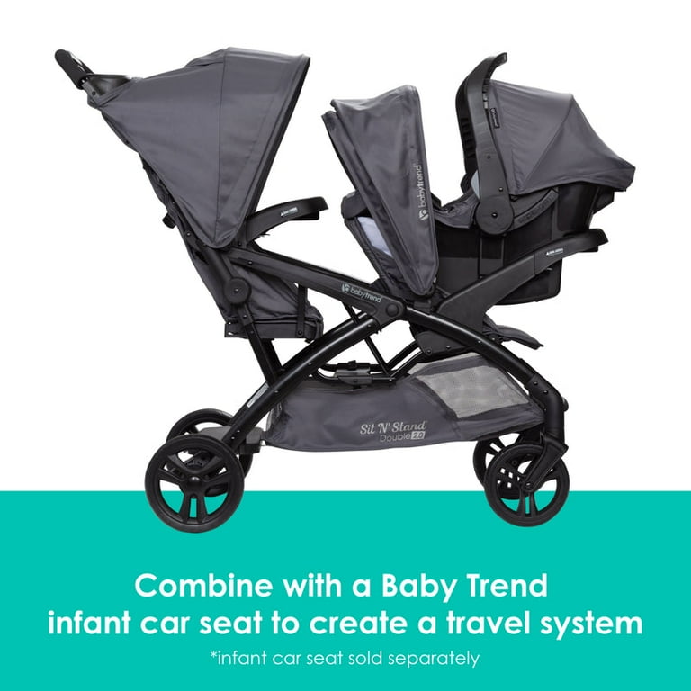 Baby Trend, Sit N' Stand Double 2.0 Stroller, Dash Grey, Compact Fold -  Walmart.com