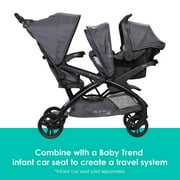 Baby Trend Sit N Stand Double 2.0 Stroller, Dash Grey, Compact Fold, Compatible with Car Seats