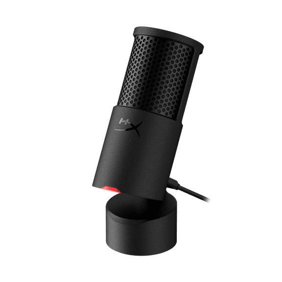 HyperX SoloCast 2 – Gaming USB Condenser Mic for PC, USB-C to USB-A, Built-in Pop Filter, Internal Shock Mount, Plug and Play, 24-bit / 96kHz, Compact Tiltable Stand - Black