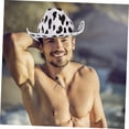 thumbnail image 4 of Sombreros de vaquero con estampado de vaca: correa ajustable para la barbilla, disfraz de Halloween, fiestas temáticas del lejano oeste, sombrero con estampado de animales, 4 of 5