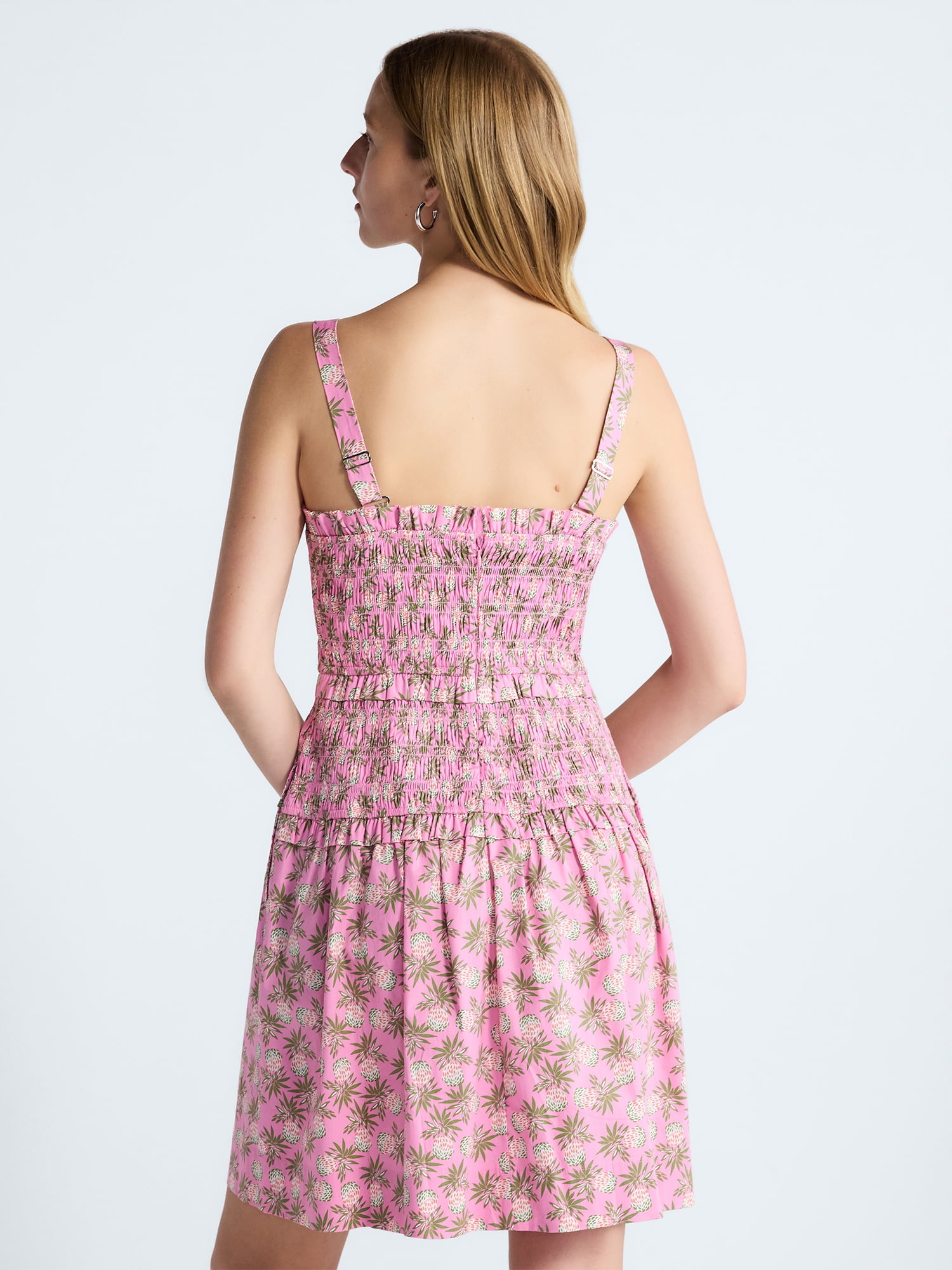 Free Assembly Women's Tiered Smocked Mini Dress, XS-XXL
