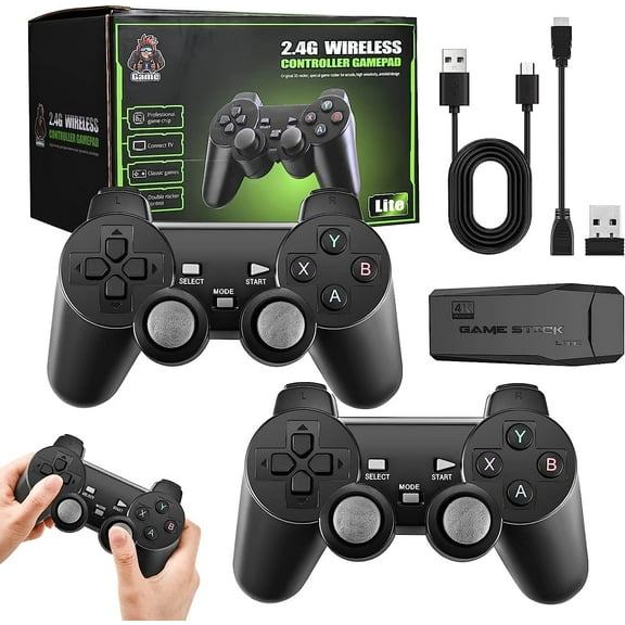Retro Game Stick - Revisit Classic Games,Retro Game Console with Built in Games,20,000  Games,9 Classic Emulators,4K HD Output and Dual 2.4G Wireless Controllers (64G)