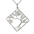 thumbnail image 1 of Zhuge Collar con colgante de árbol de la vida, collares, collar con colgante de árbol de la vida cuadrado curvo de piedra natural de colores enrollado a mano (transparente), 1 of 5