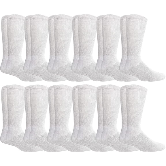 Yacht & Smith King Size Cotton Diabetic Crew & Ankle Socks, Big & Tall Mens Diabetes Sock, Bulk Value Pack