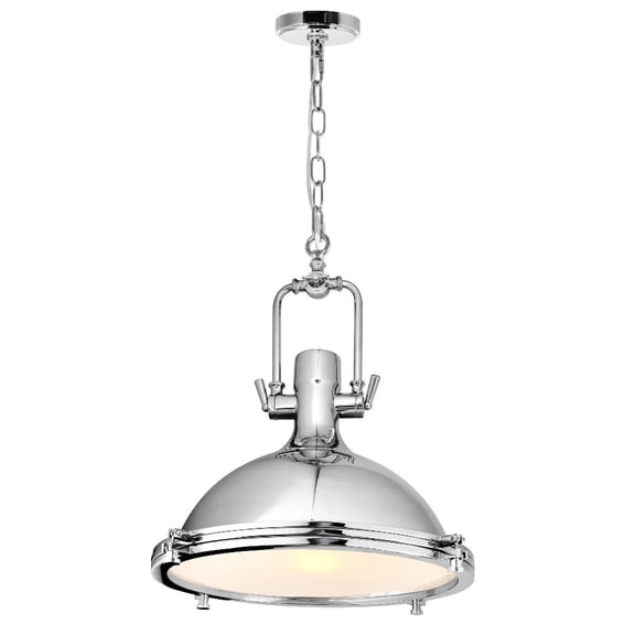 CWI Lighting Show 1 Light Down Contemporary Metal Pendant in Chrome