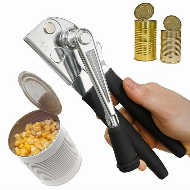 Sentmoon Manual Crank Can Opener 360 Degree Rotating Heavy Duty Kitchen Tool Smooth Cutting Easy Grip Handle Safe Edge Bottle Opener Multipurpose Durable