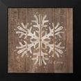 thumbnail image 2 of Marrott, Stephanie 12x12 Black Modern Framed Museum Art Print Titled - Snowflake On Wood, 2 of 5