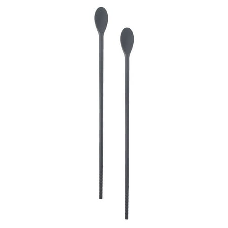 

NUOLUX 1 Pair Ergonomic Handle Silicone Chopstick Spoon For Stirring And Office