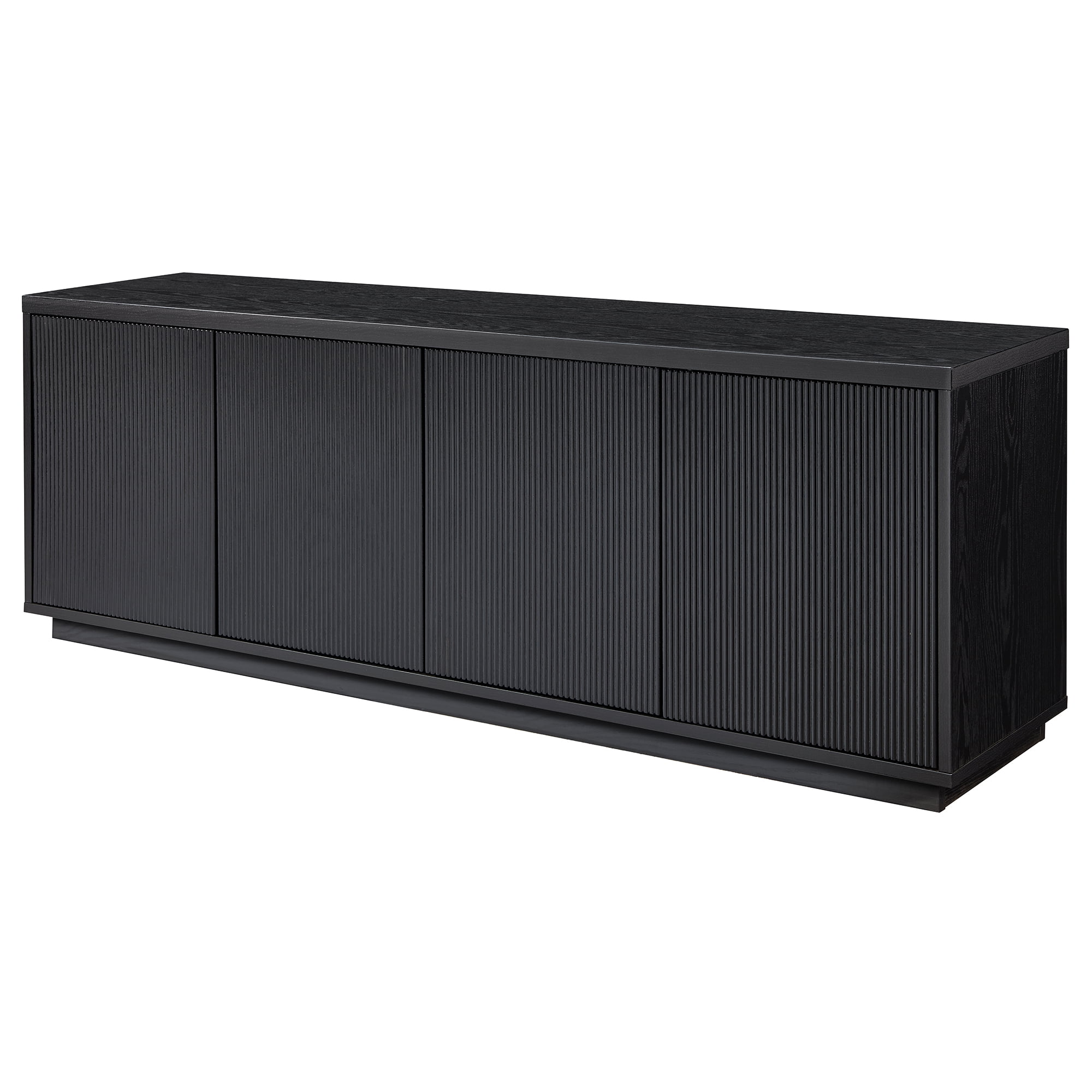 Evelyn&Zoe Hanson Rectangular TV Stand for TV's up to 75", Black Grain