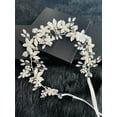 thumbnail image 1 of ILENE - SILVER FLOWERS AND LEAVES WITH CRYSTAL SPRAYS HAIR CIRCLET, 1 of 3