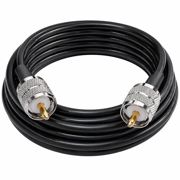 PL259 Coaxial Cable, 10ft UHF Male to UHF Male Cable for Antenna, CB Radio, Ham Radio, Diamonds Antenna, Scanner Discone