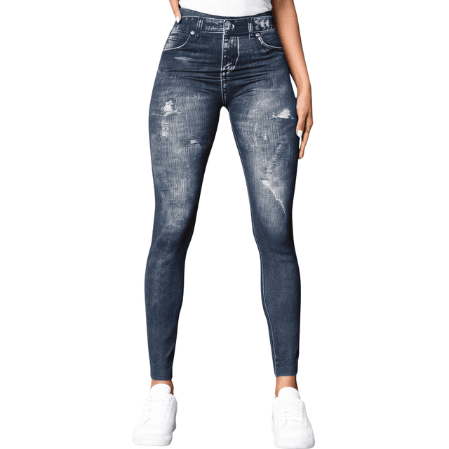 Leggins Mujer Mezclilla Unitalla Faja Alta Estilo Pantalón Mezclilla