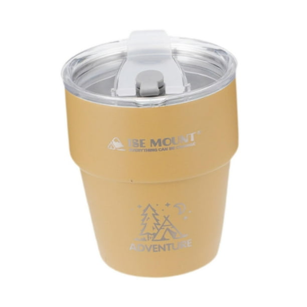 Taza de Camping con Tapa de Doble Pared Colamx Acero Inoxidable Irrompible Caqui