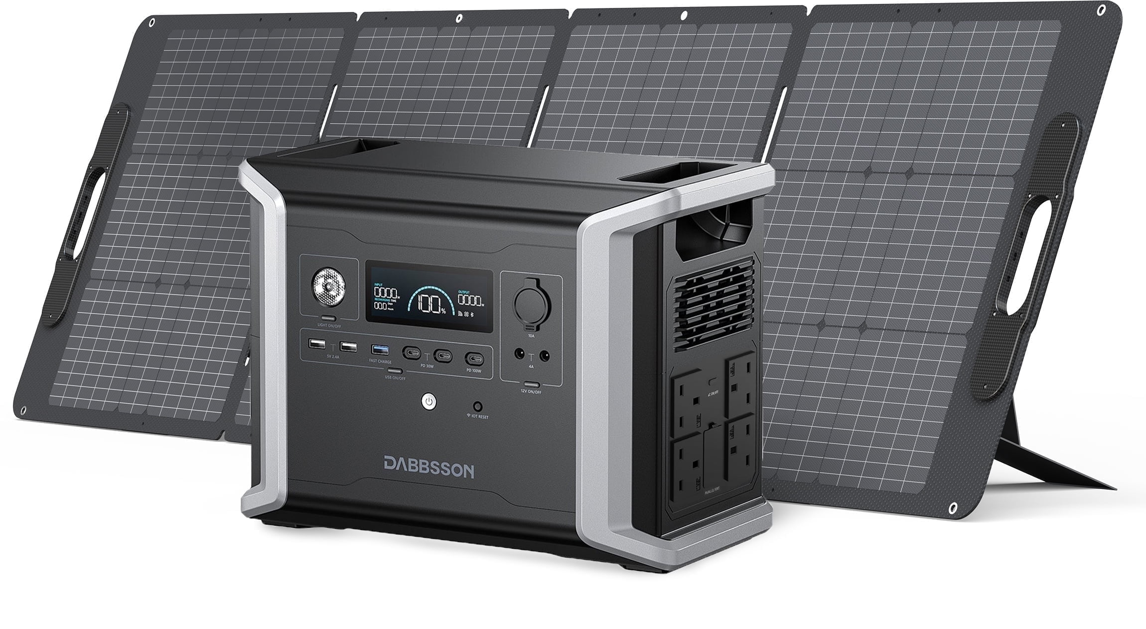 DABBSSON DBS1300 Power Stations with 210W Solar Panels, 1330Wh Solar Power Generator for Camping,RV Backup