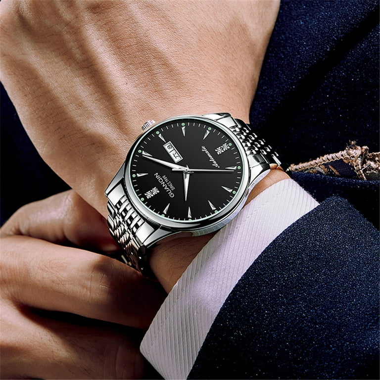 時計 JPMALL LLC GUANQIN Men Automatic Mechanical Stainless Steel Business