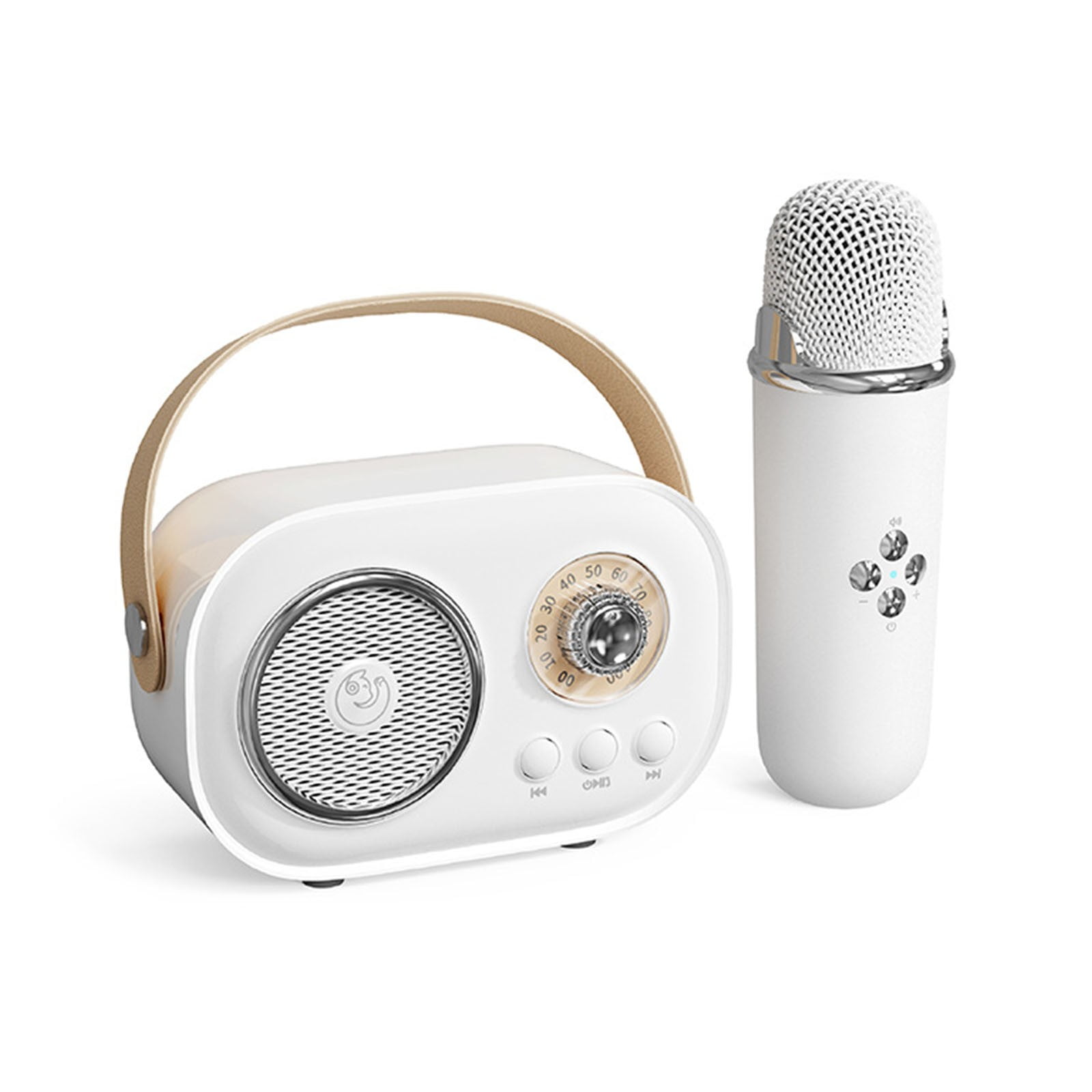 Byujiro Mini Karaoke Machine with 1 Wireless Microphone for Kids and Adults Cute Karaoke with Microphone Set Portable Bluetooth Speaker with Microphone Retro Handheld Style