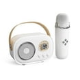 thumbnail image 4 of Mini Karaoke Machine Portable Bluetooth Speaker with Microphone Cute Retro Design 4.3x3.1x2in for Kids Adults Singing Parties Home Travel Gifts Rechargeable Set, 4 of 5