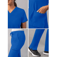 thumbnail image 4 of Adar Addition Ensemble de Sarrau Go-Basic pour Femmes - Haut de Sarrau Ajusté à Col en V et Pantalon de Sarrau Cargo Ajusté, 4 of 7