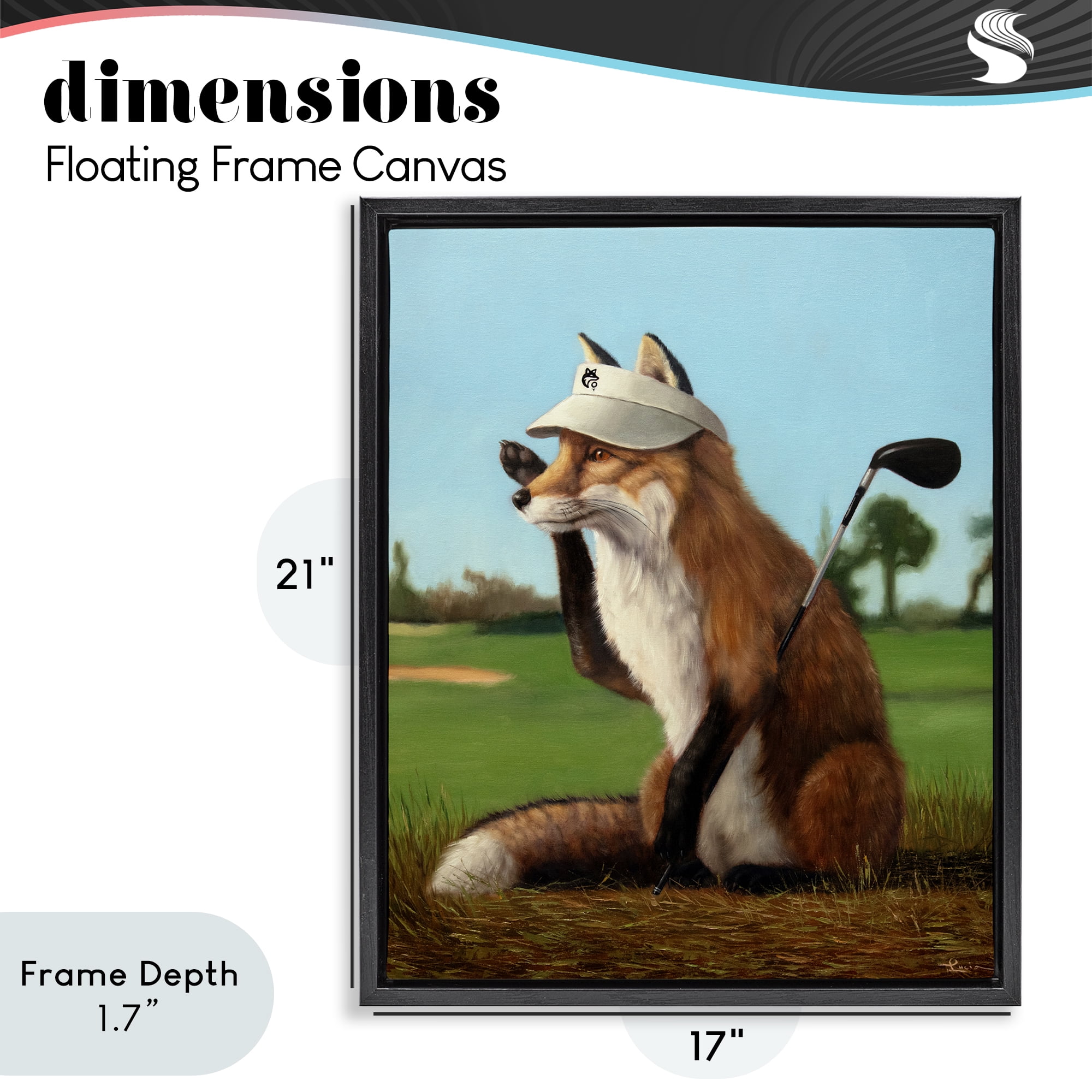 Stupell Industries Fox Drive Golfer Black Framed Floater Canvas Wall Art, design by Lucia Heffernan