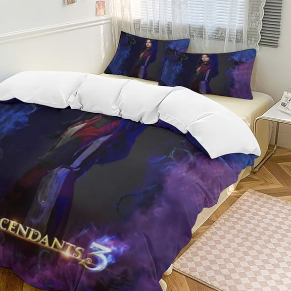 Descendan-t 3 Piece Comforter Bedding 1 Set Super Soft Quilt Cover with 28 Pillowcases Funny Merch Movie Fans Gifts for Girls Boys Kids Adults 86"×70"