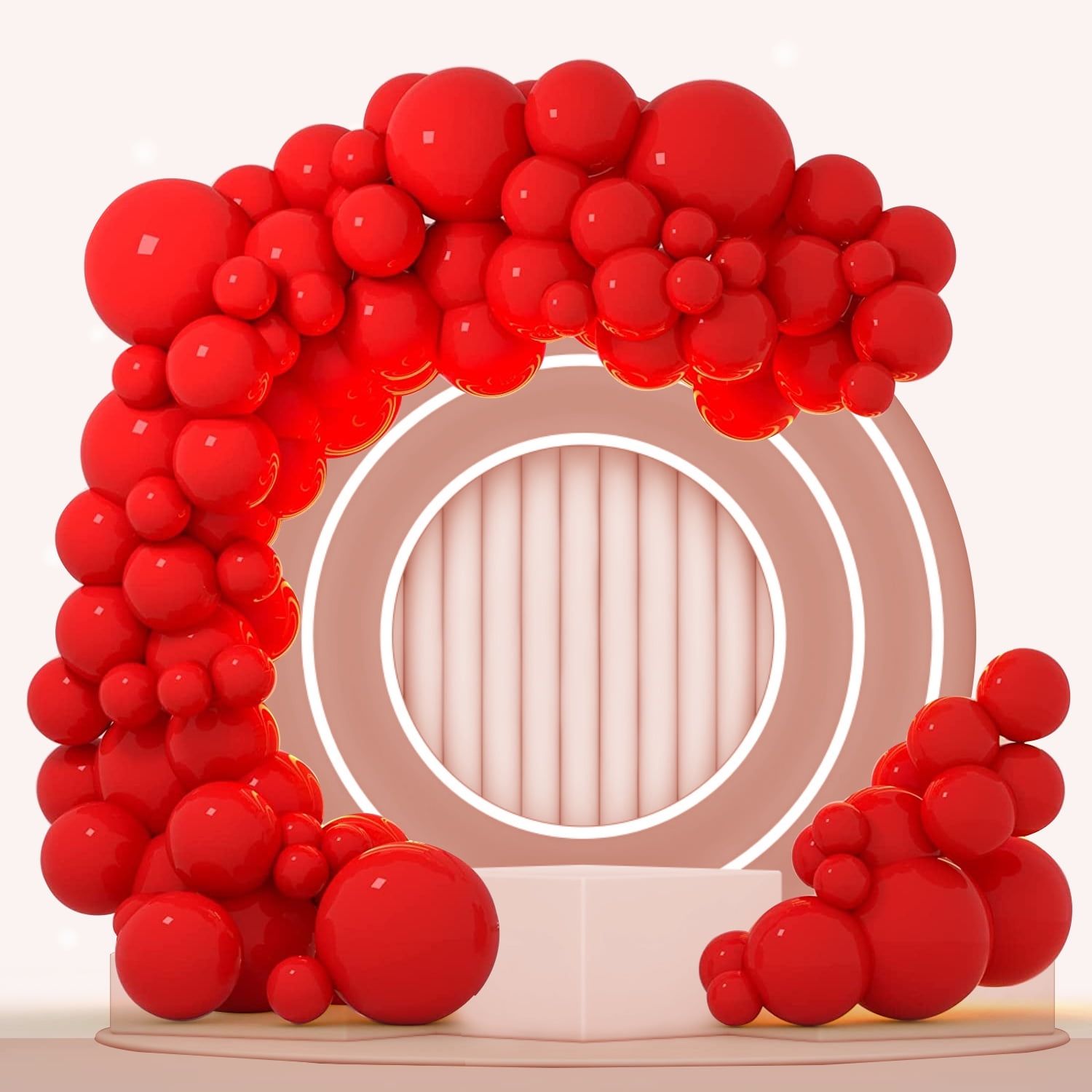 Red Balloons - 100pcs 18-''+12-''+10-''+5-'' Latex Balloon Arch Garland Kit for Kids Family Birthday Party Graduation Baby Shower Wedding Holiday Balloon Decoration