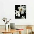 thumbnail image 3 of Nawypu Canvas Wall Art Floral Bloom Blossom Close Up Pictures Modern Wall Decoration Black and White lilies Flowers Posters Pictures for Bedroom Wall Decor Framed Canvas Wall Art for Living Room, 3 of 5