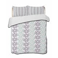 thumbnail image 2 of Quilts Twin XL Size, Teal Purple Floral Soft Comforter Bedding Set for Bed, Modern Abstract Art Spring Flowers Lightweight Quilted Bedspread with Pillow Cover(2 Pieces) for All Season, 68x98 Inch, 2 of 6