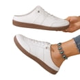 thumbnail image 2 of LTTVQM Mule Sneakers for Women Casual Slip-On Lace Up Low Top Tennis Shoes Comfortable Orthopedic Breathable Lightweight Backless Patchwork Fashion Sneakers White 39(US-7.5), 2 of 5