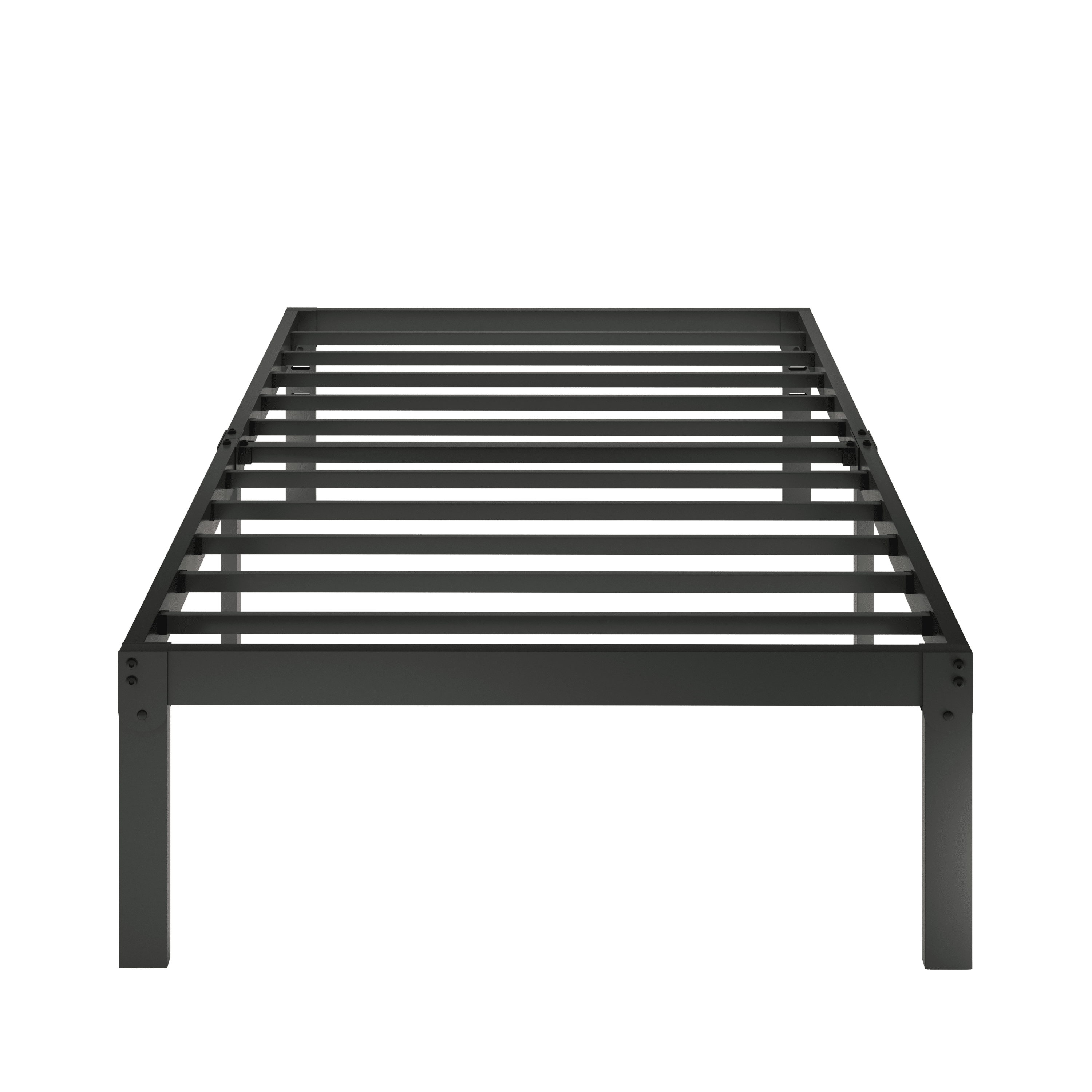Merrland 14" Twin Size Metal Platform Bed Frame with Under-bed Storage, Heavy-duty, No Box Spring Needed, Easy Assembly, Black