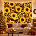 thumbnail image 3 of Golden Sunflowers Across Leopard Spots, Playful Boho for Flower Lovers, Botanical Wall Art, Housewarming Gift, Tapestry Wall Hanging for Bedroom and Living Room, 3 of 7