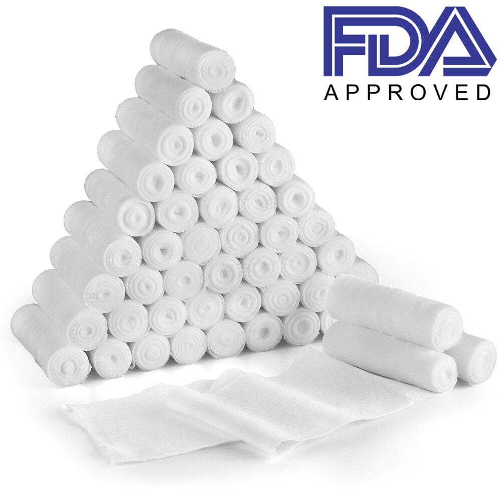 4''x4 Yard Gauze Bandage Rolls Stretched Sterile First Aid Kit Medical