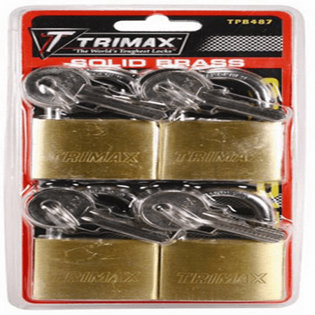 - 4 PACK KEYED ALIKE - TPB87 SOLID BRASS BODY W/HARDENED .87