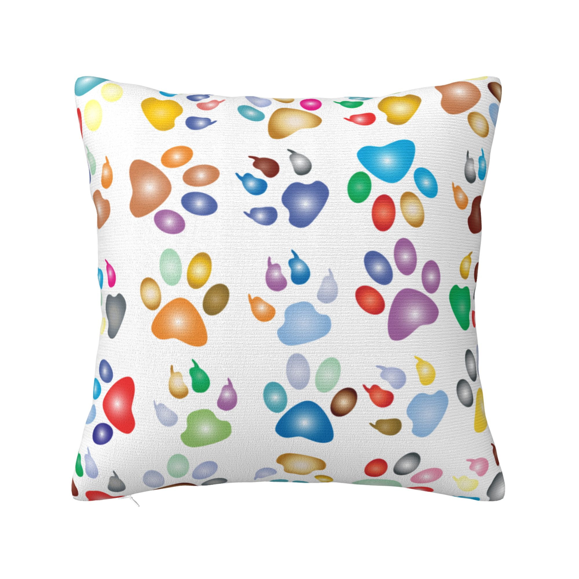 ZICANCN Rainbow Animal Paw Prints Dog Decorative Throw Pillow Covers