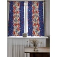 thumbnail image 4 of 4th of July Curtains 54 Inch Length, Sheer Curtains for Bedroom Living Room Window Blue Red Star Flowers Botanical Rustic Rod Pocket Voile Drapes Kitchen Curtains Small Half Window 52"x54" 2 Panels, 4 of 6