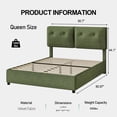 thumbnail image 5 of 4 EVER WINNER Queen Bed Frame, Queen Size Bed Frame with Headboard, Boucle Bed Frame with Removable Pillow Upholstery, No Box Spring Required, Easy Assembly, Green, 5 of 6