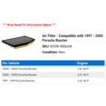 thumbnail image 2 of Air Filter - Compatible with 1997 - 2005 Porsche Boxster 1998 1999 2000 2001 2002 2003 2004, 2 of 2